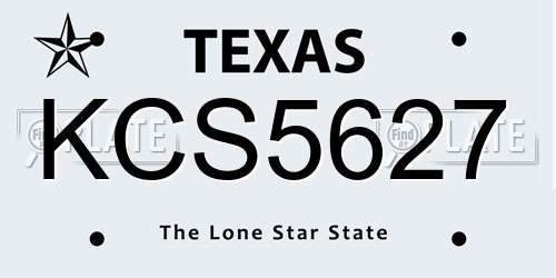 KCS5627 Texas License Plate