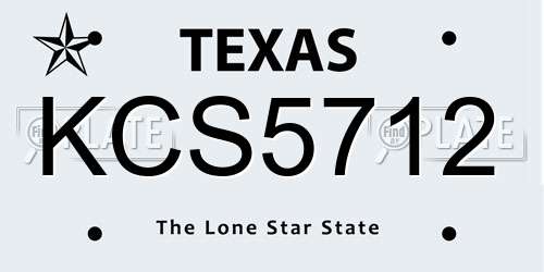KCS5712 Texas License Plate