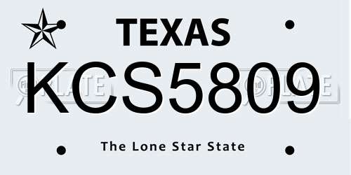 KCS5809 Texas License Plate