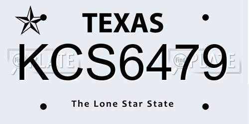 KCS6479 Texas License Plate