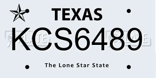 KCS6489 Texas License Plate
