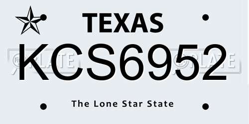 KCS6952 Texas License Plate