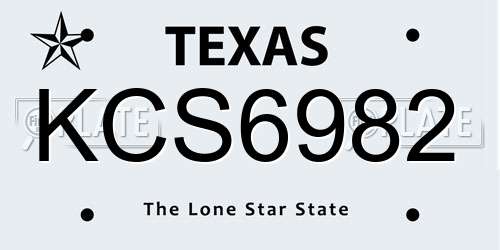 KCS6982 Texas License Plate