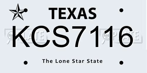 KCS7116 Texas License Plate