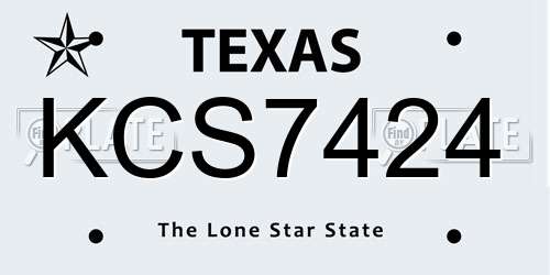 KCS7424 Texas License Plate