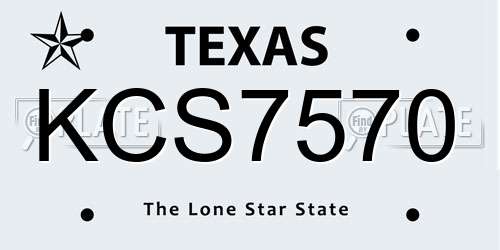 KCS7570 Texas License Plate