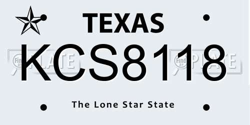 KCS8118 Texas License Plate