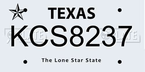 KCS8237 Texas License Plate