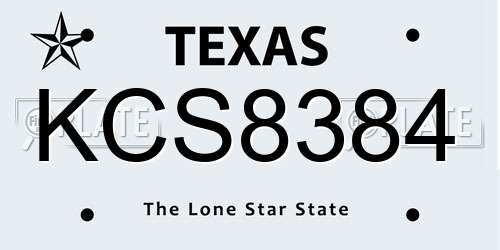 KCS8384 Texas License Plate