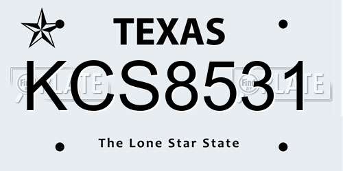 KCS8531 Texas License Plate