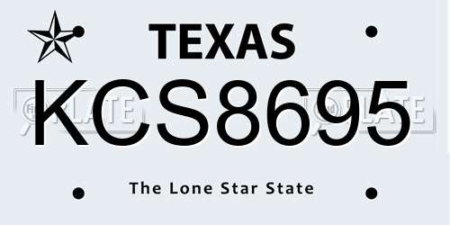 KCS8695 Texas License Plate