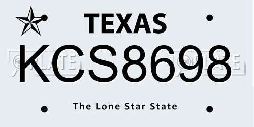 KCS8698 Texas License Plate