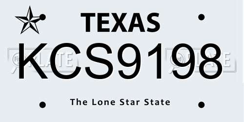 KCS9198 Texas License Plate