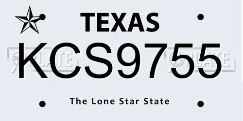 KCS9755 Texas License Plate