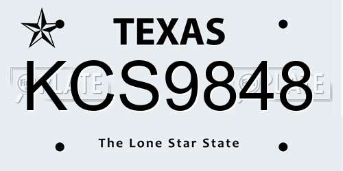 KCS9848 Texas License Plate