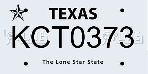 KCT0373 Texas License Plate