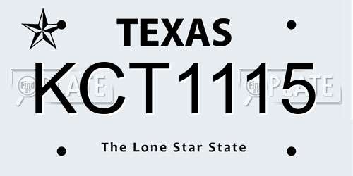 KCT1115 Texas License Plate