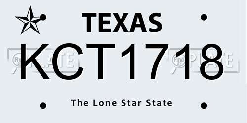 KCT1718 Texas License Plate