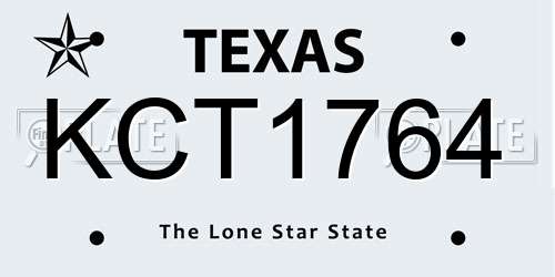 KCT1764 Texas License Plate