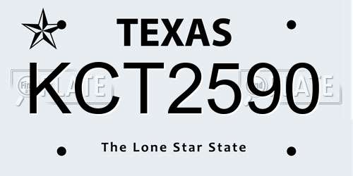 KCT2590 Texas License Plate
