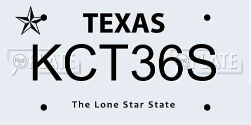 KCT36S Texas License Plate