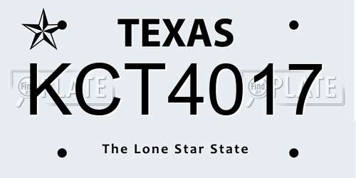 KCT4017 Texas License Plate
