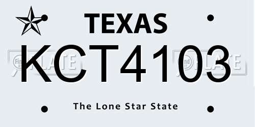 KCT4103 Texas License Plate