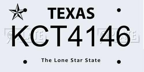 KCT4146 Texas License Plate