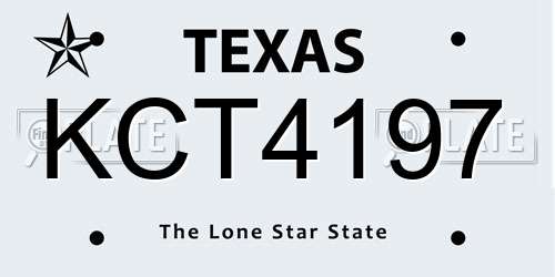 KCT4197 Texas License Plate