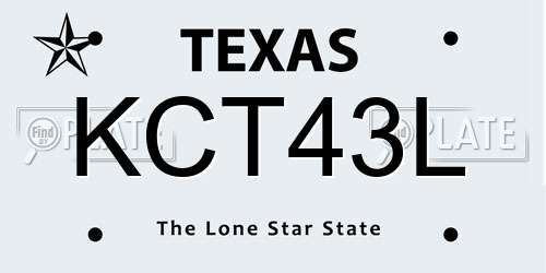 KCT43L Texas License Plate