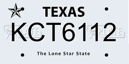 KCT6112 Texas License Plate