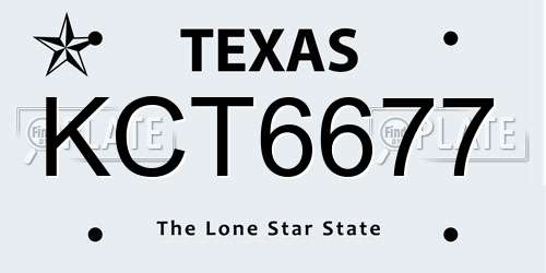 KCT6677 Texas License Plate