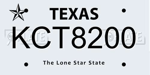 KCT8200 Texas License Plate