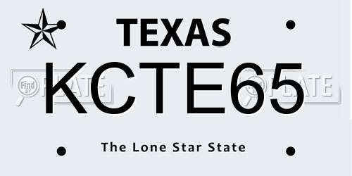 KCTE65 Texas License Plate
