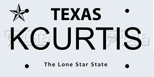 KCURTIS Texas License Plate