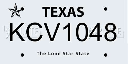 KCV1048 Texas License Plate