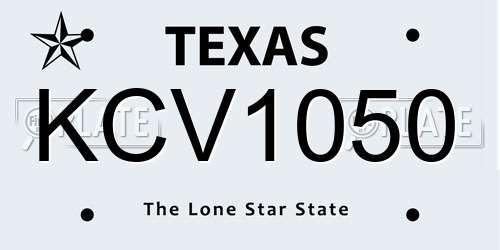 KCV1050 Texas License Plate