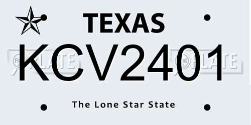 KCV2401 Texas License Plate