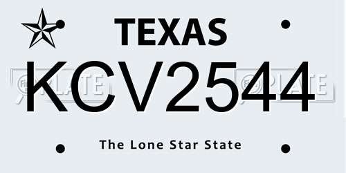 KCV2544 Texas License Plate