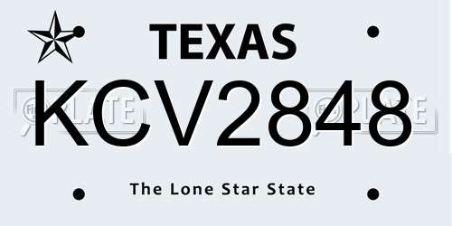 KCV2848 Texas License Plate
