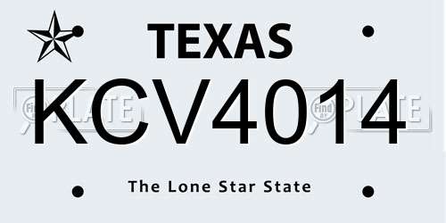 KCV4014 Texas License Plate