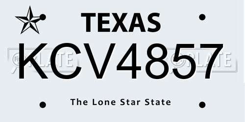 KCV4857 Texas License Plate