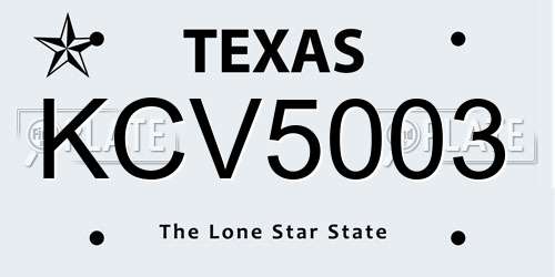 KCV5003 Texas License Plate