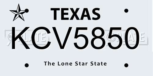 KCV5850 Texas License Plate
