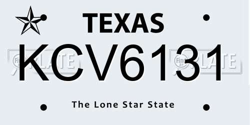 KCV6131 Texas License Plate