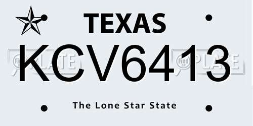 KCV6413 Texas License Plate
