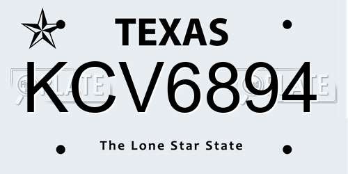 KCV6894 Texas License Plate