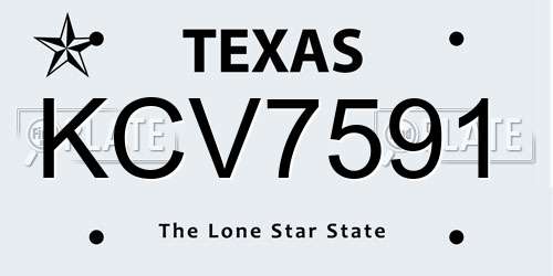 KCV7591 Texas License Plate