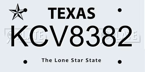 KCV8382 Texas License Plate