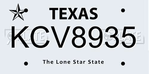 KCV8935 Texas License Plate